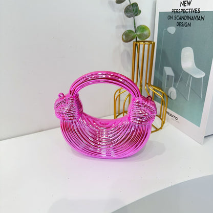 Metal Wire Evening Bag – Mini Top Handle Party Clutch | Greenyuna