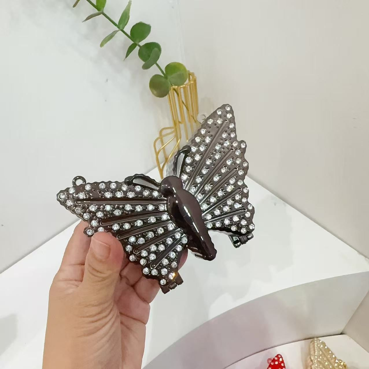 Butterfly Rhinestone Evening Clutch Bag – Sparkly Crystal Mini Crossbody