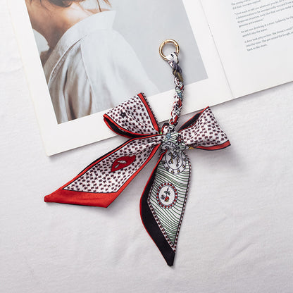 Silk Scarf Bag Charm – Twilly Ribbon Purse Accessory | Greenyuna