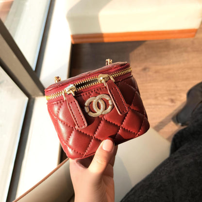 C Series · Genuine Leather Quilted Mini Vanity Cube Bag – 6 Colors | Crossbody | Greenyuna