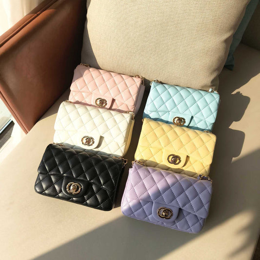 C Series · Mini Genuine Leather Quilted Flap Chain Bag – 6 Colors | Crossbody & Shoulder | Greenyuna