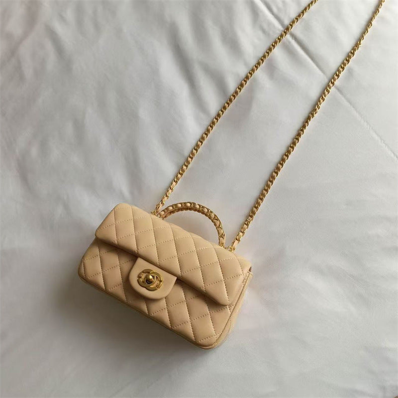 #1158 Mini Genuine Leather Quilted Flap Chain Bag – 6 Colors | Crossbody & Shoulder | Greenyuna