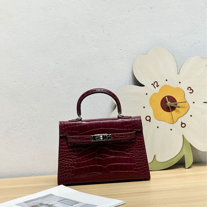H Series Croc-Embossed Top-Handle Bag | 22cm | Factory Direct Wholesale