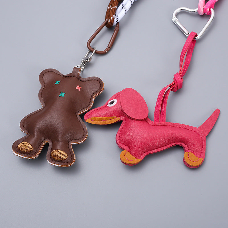 PU Horse Tassel Bag Charm Set | Cute Pendant with Braided Rope