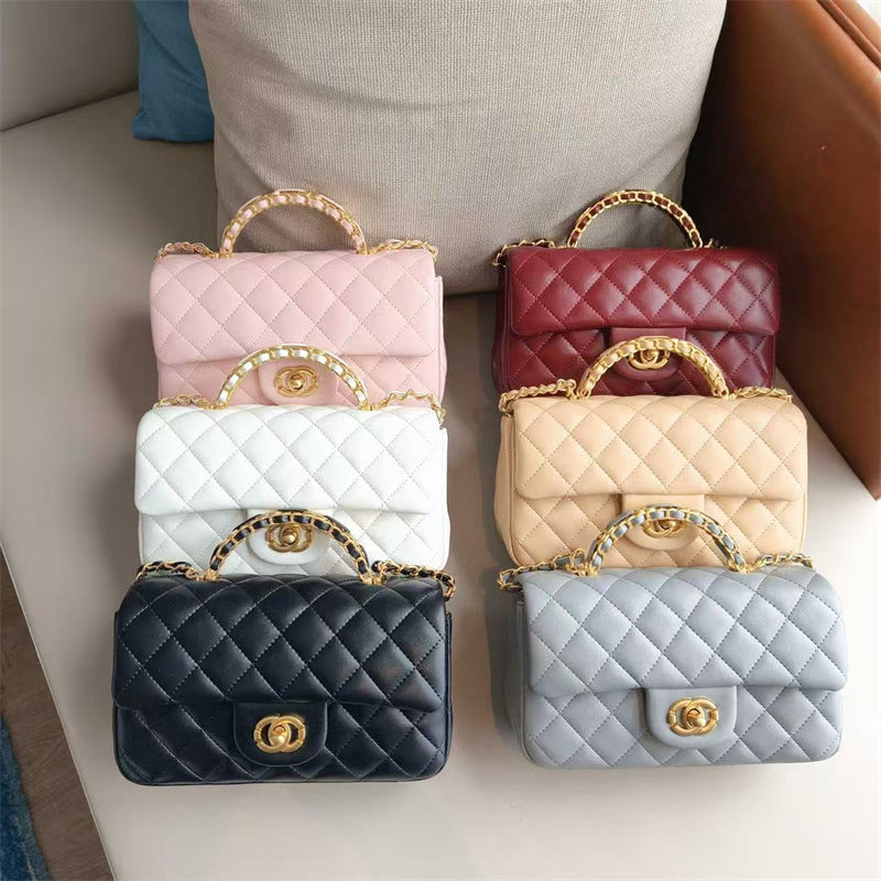 #1158 Mini Genuine Leather Quilted Flap Chain Bag – 6 Colors | Crossbody & Shoulder | Greenyuna