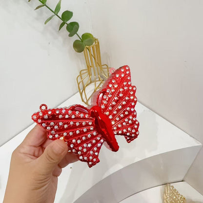 Butterfly Rhinestone Evening Clutch Bag – Sparkly Crystal Mini Crossbody