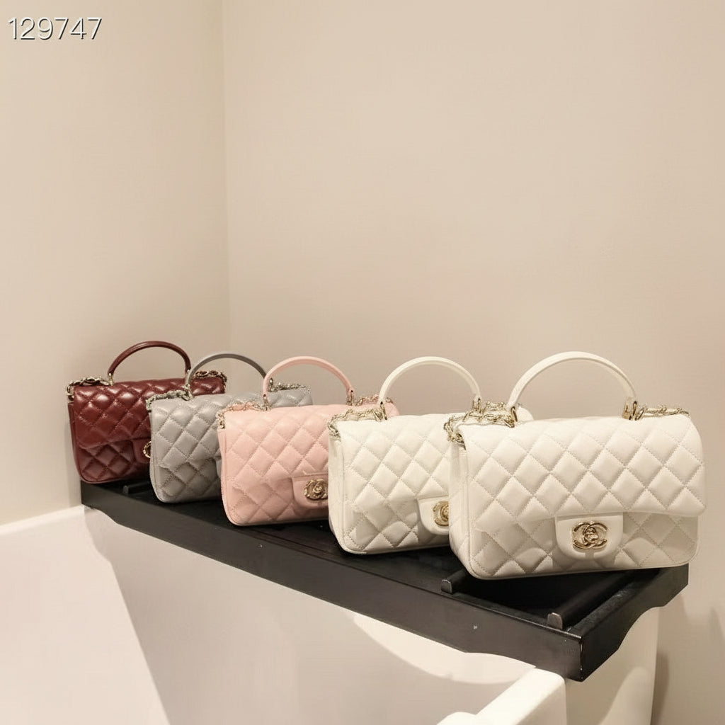 Mini Genuine Leather Quilted Flap Chain Bag – 6 Colors | Crossbody & Shoulder | Greenyuna