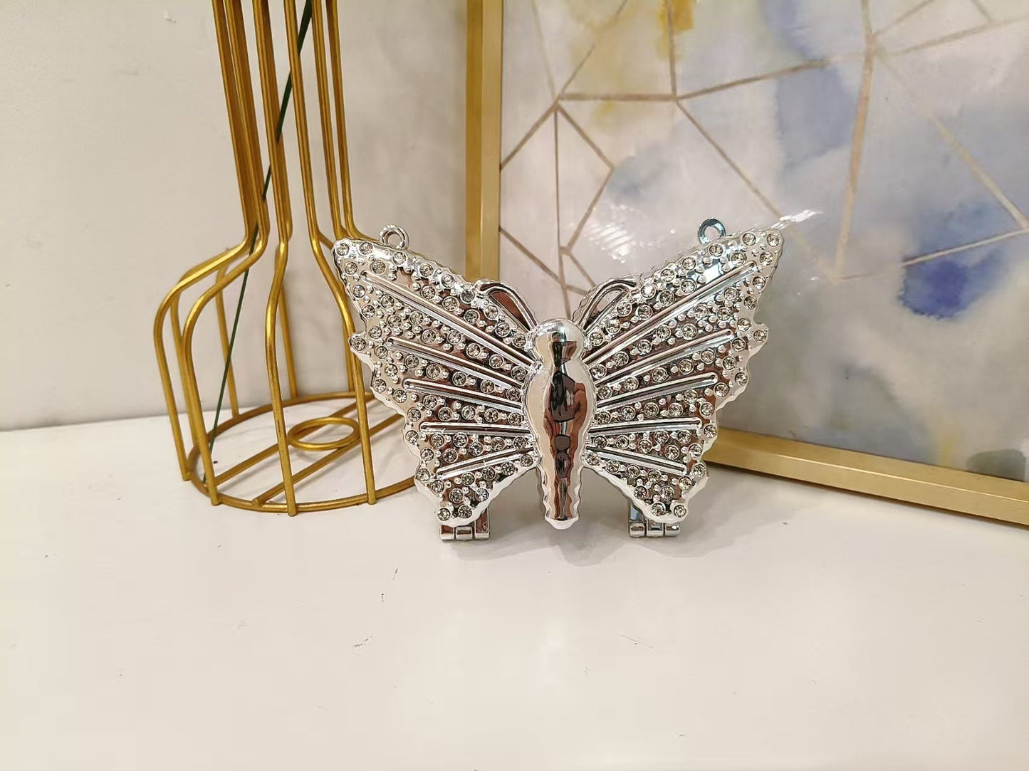 Butterfly Rhinestone Evening Clutch Bag – Sparkly Crystal Mini Crossbody