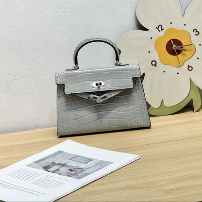 H Series Croc-Embossed Top-Handle Bag | 22cm | Factory Direct Wholesale