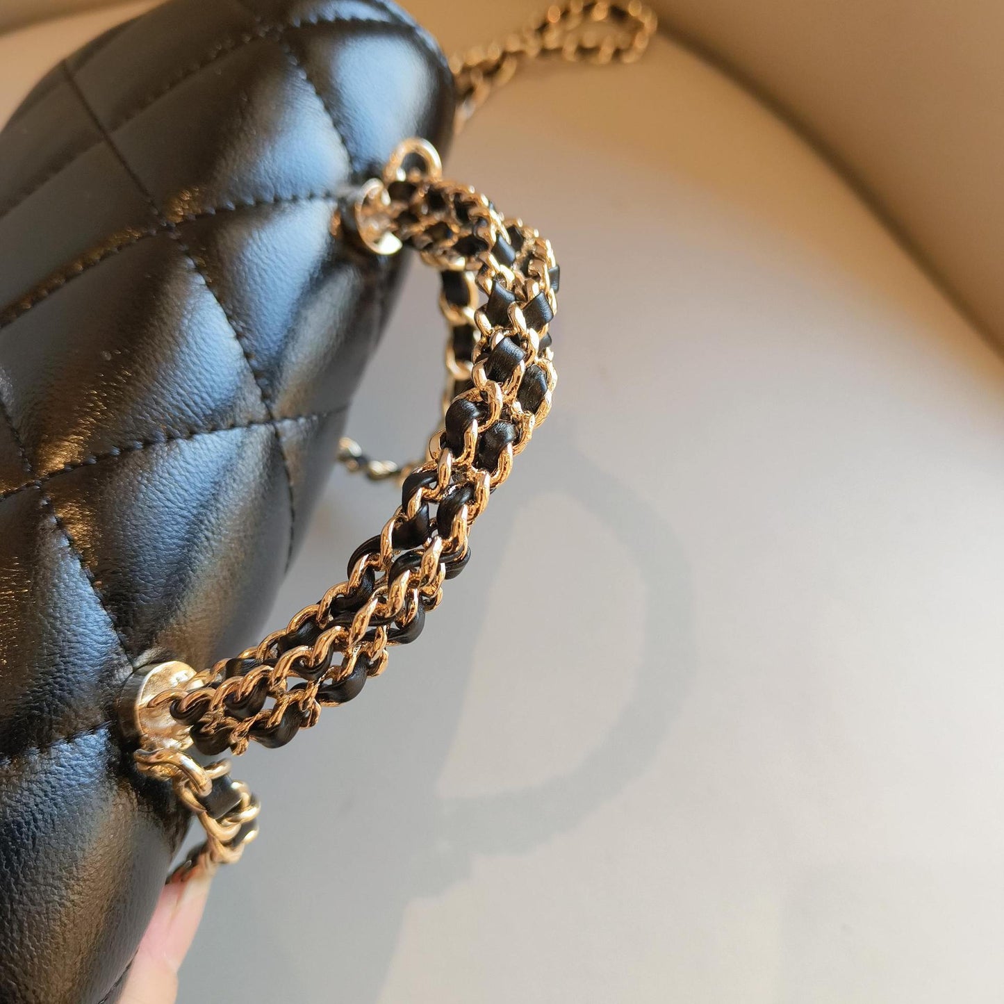 C Series · Genuine Leather Quilted Mini Chain Top Handle Flap Bag – 5 Colors | Greenyuna