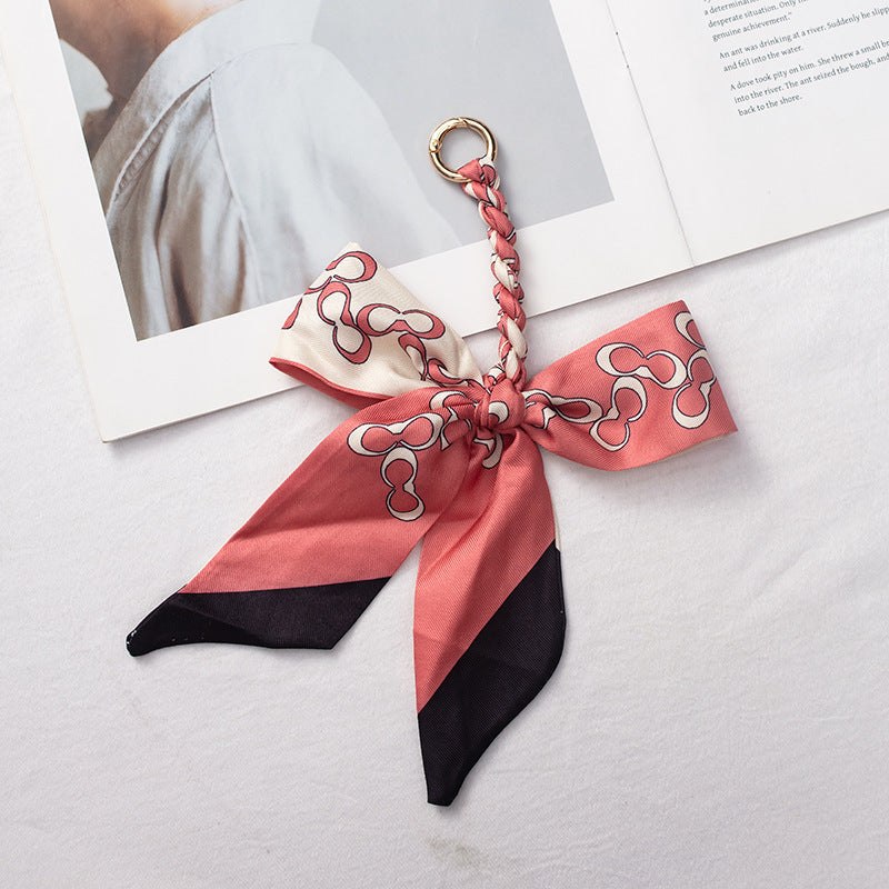Silk Scarf Bag Charm – Twilly Ribbon Purse Accessory | Greenyuna