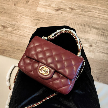 Mini Genuine Leather Quilted Flap Bag – Double Chain Strap | 5 Colors | MOQ 2 | Greenyuna