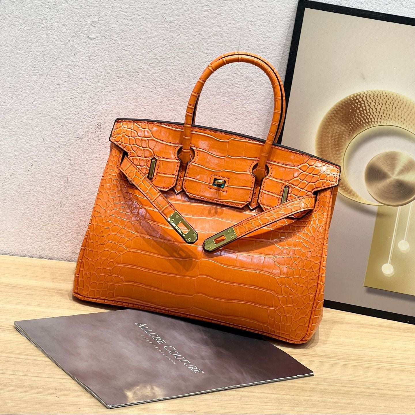 H Series 30×16×22 cm Croc-Texture Structured Tote Bag | Premium PU | Factory Direct