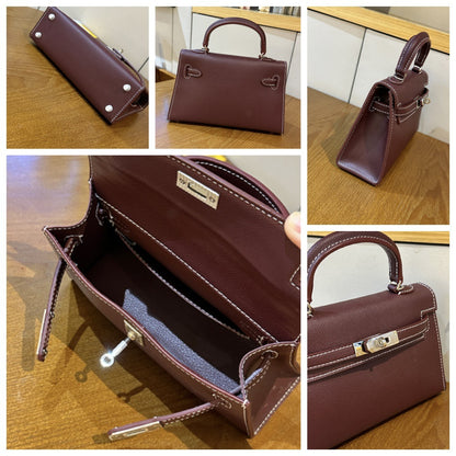 Elegant Structured Bag Wholesale |22 cm PU Handbag Silver | GREEN Factory