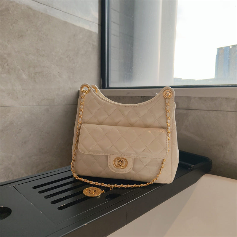 C Series · Genuine Leather Quilted Soft Chain Tote Bag – 5 Colors | Hobo Shoulder Style | Greenyuna