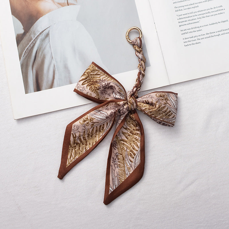 Silk Scarf Bag Charm – Twilly Ribbon Purse Accessory | Greenyuna