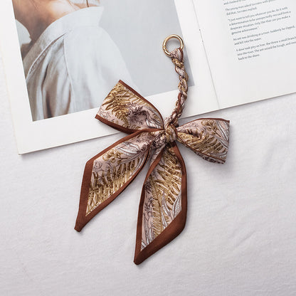 Silk Scarf Bag Charm – Twilly Ribbon Purse Accessory | Greenyuna