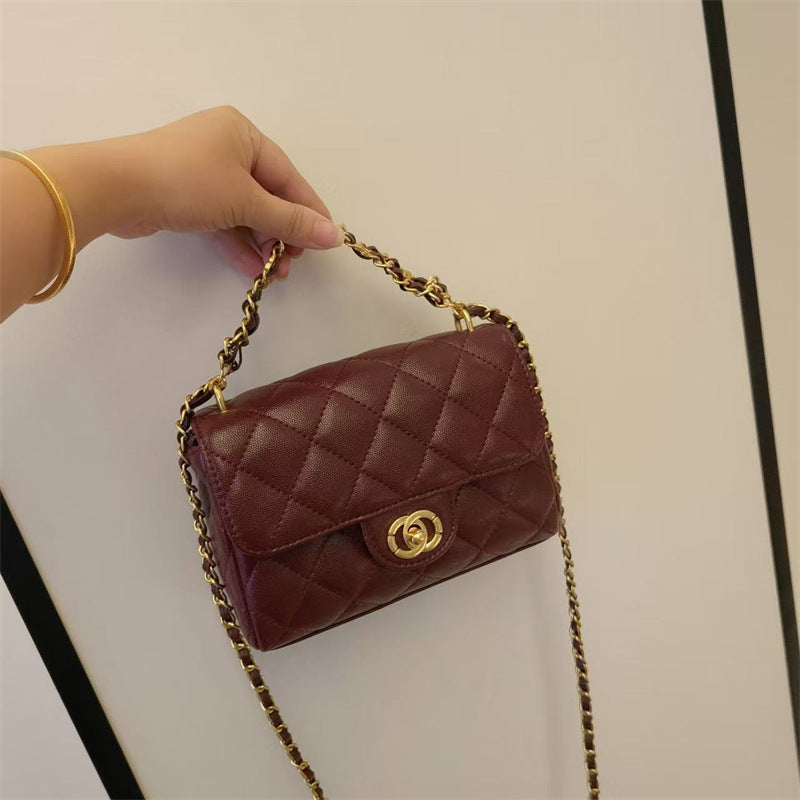 C Series · Genuine Leather Quilted Mini Chain Shoulder Flap Bag – 6 Colors | Greenyuna