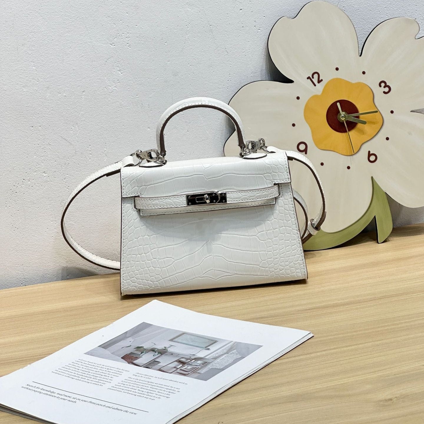 H Series Croc-Embossed Top-Handle Bag | 22cm | Factory Direct Wholesale