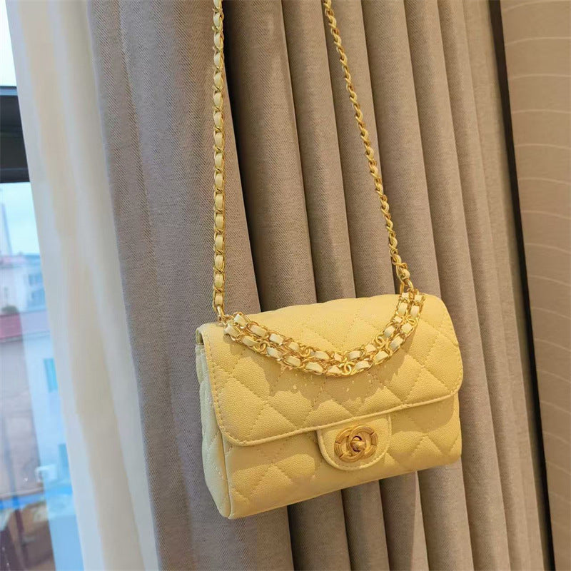 C Series · Genuine Leather Quilted Mini Chain Shoulder Flap Bag – 6 Colors | Greenyuna