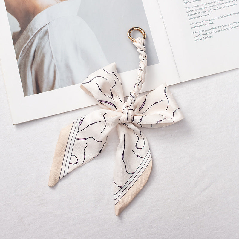 Silk Scarf Bag Charm – Twilly Ribbon Purse Accessory | Greenyuna
