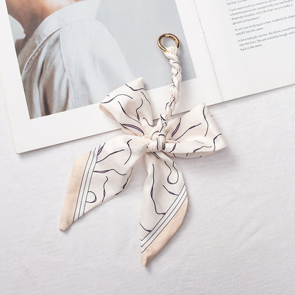 Silk Scarf Bag Charm – Twilly Ribbon Purse Accessory | Greenyuna