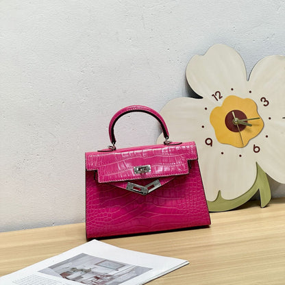 H Series Croc-Embossed Top-Handle Bag | 22cm | Factory Direct Wholesale