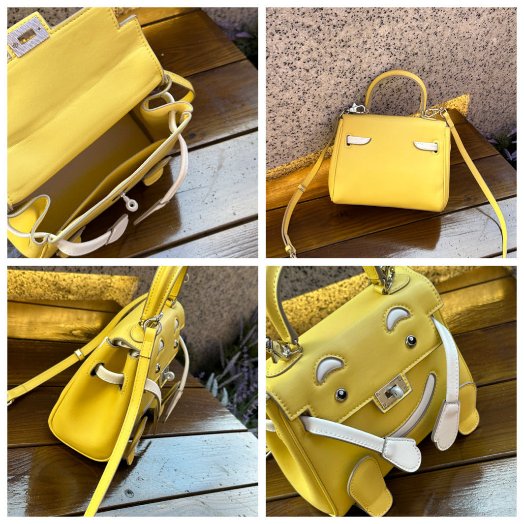 H Series Funny Face Bag | 20cm PU Top-Handle Crossbody | Factory Direct Wholesale