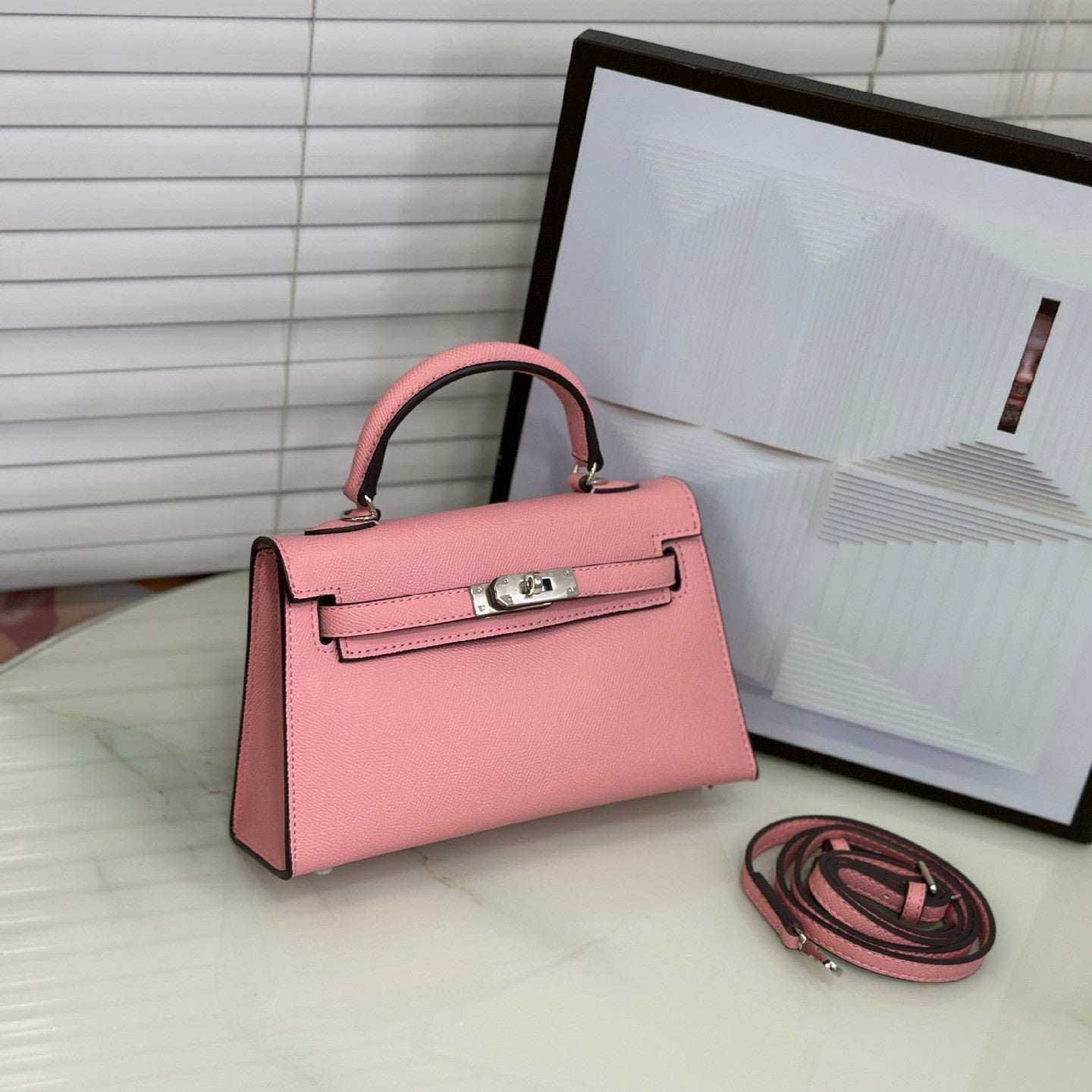 Elegant Structured Bag Wholesale |22 cm PU Handbag Silver | GREEN Factory