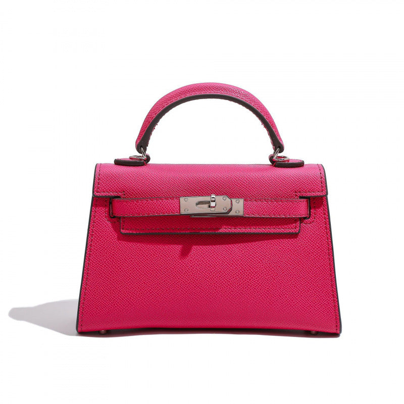 Elegant Structured Bag Collection | H Series Handbags Wholesale | 19cm silver PU leather GREEN Factory