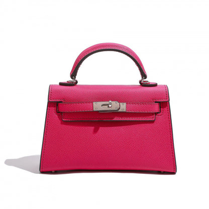 Elegant Structured Bag Collection | H Series Handbags Wholesale | 19cm silver PU leather GREEN Factory