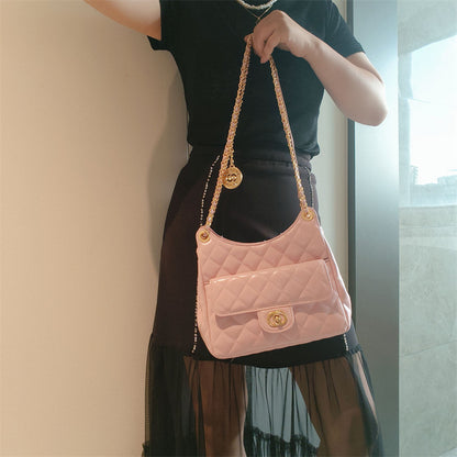 C Series · Genuine Leather Quilted Soft Chain Tote Bag – 5 Colors | Hobo Shoulder Style | Greenyuna