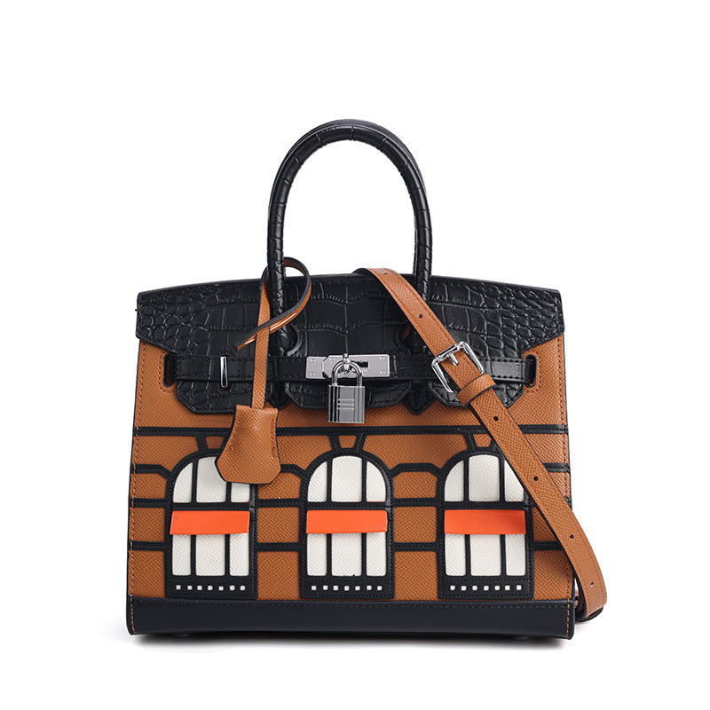 Elegant Structured Bag Wholesale | 25cm PU Handbag Gold Hardware | GREEN Factory