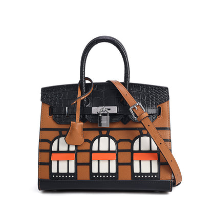 Elegant Structured Bag Wholesale | 25cm PU Handbag Gold Hardware | GREEN Factory