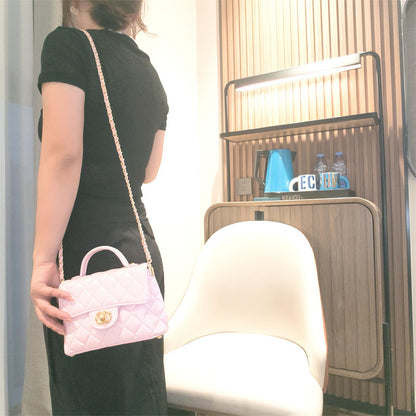 C Series · Genuine Leather Quilted Mini Top Handle Bag – Crossbody & Shoulder | 4 Colors | Greenyuna