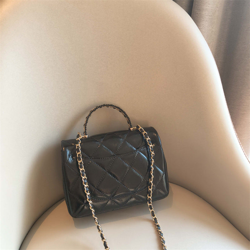 C Series · Genuine Leather Quilted Mini Pearl Handle Flap Bag – 4 Colors | Greenyuna