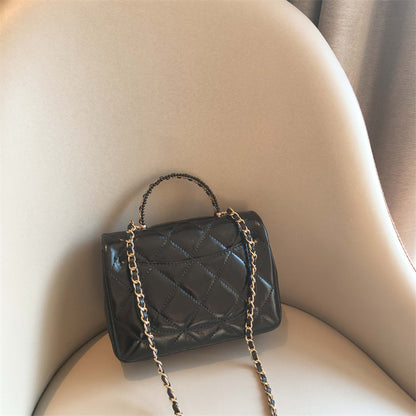 C Series · Genuine Leather Quilted Mini Pearl Handle Flap Bag – 4 Colors | Greenyuna