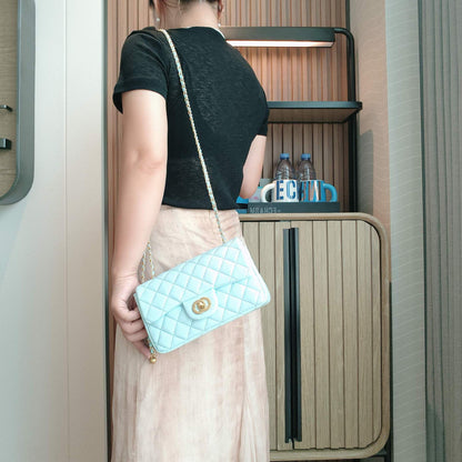 C Series · Mini Genuine Leather Quilted Chain Crossbody Bag – 7 Colors | Classic Small Flap | Greenyuna