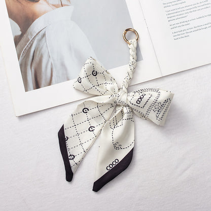 Silk Scarf Bag Charm – Twilly Ribbon Purse Accessory | Greenyuna