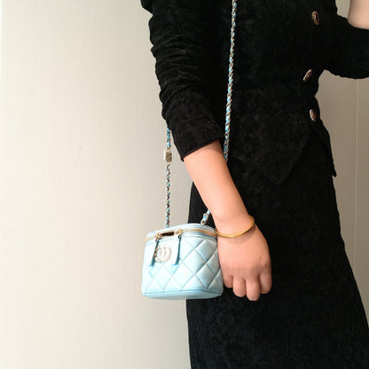 C Series · Genuine Leather Quilted Mini Vanity Cube Bag – 6 Colors | Crossbody | Greenyuna