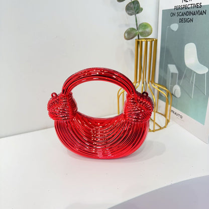 Metal Wire Evening Bag – Mini Top Handle Party Clutch | Greenyuna