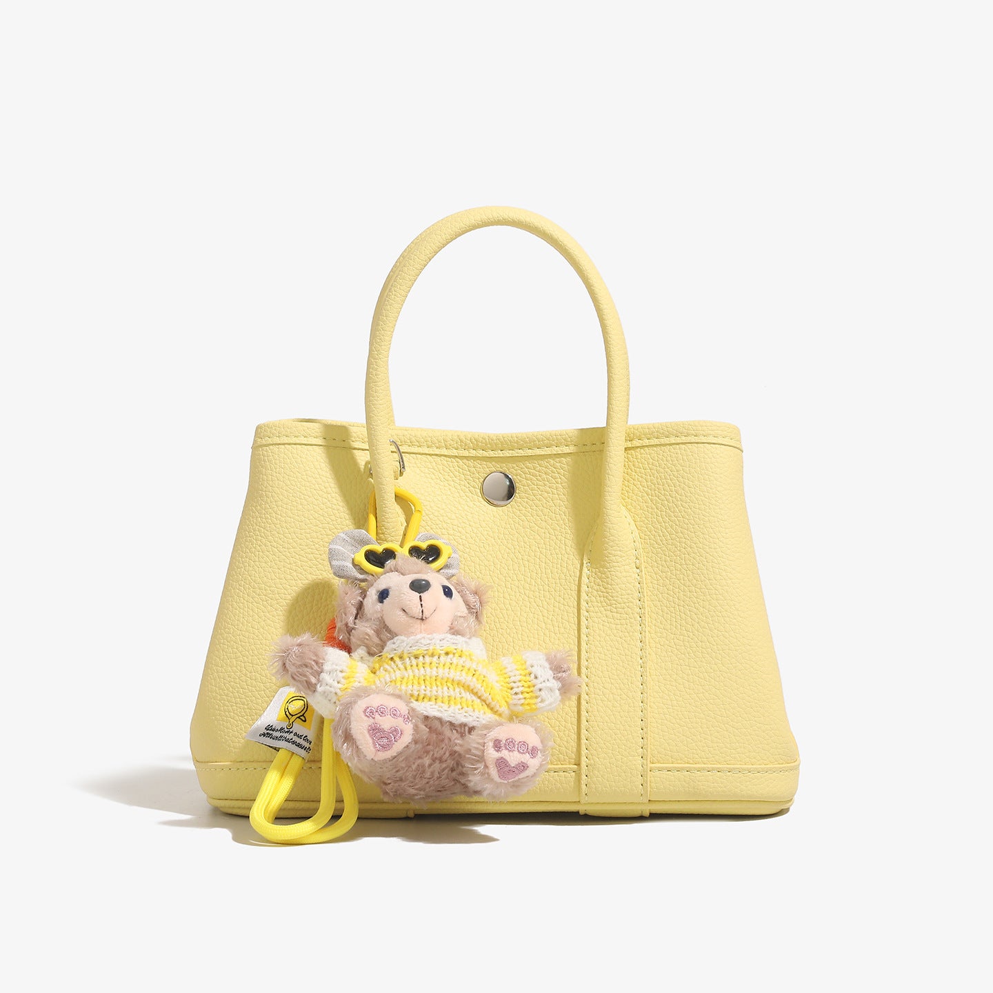 Mini Tote Bag with Plush Charm | Cute Daily Handbag | 6 Colors