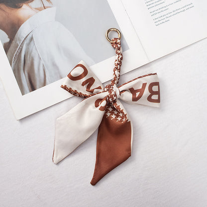 Silk Scarf Bag Charm – Twilly Ribbon Purse Accessory | Greenyuna