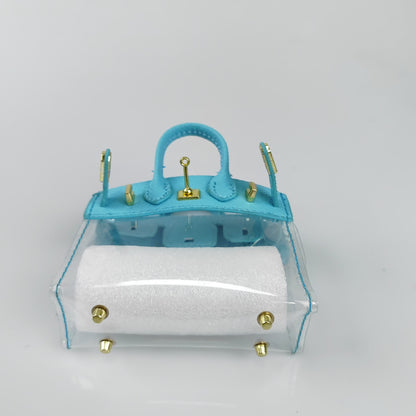 Mini PU Bag with Clear PVC Case | Colorful Handbag Ornament & Gift Display