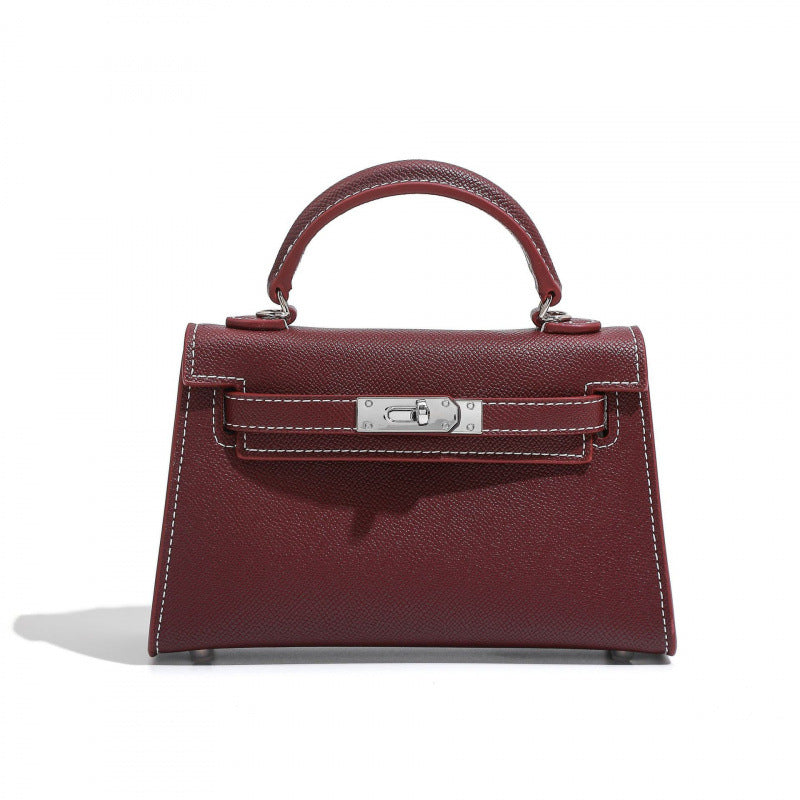 Elegant Structured Bag Collection | H Series Handbags Wholesale | 19cm silver PU leather GREEN Factory