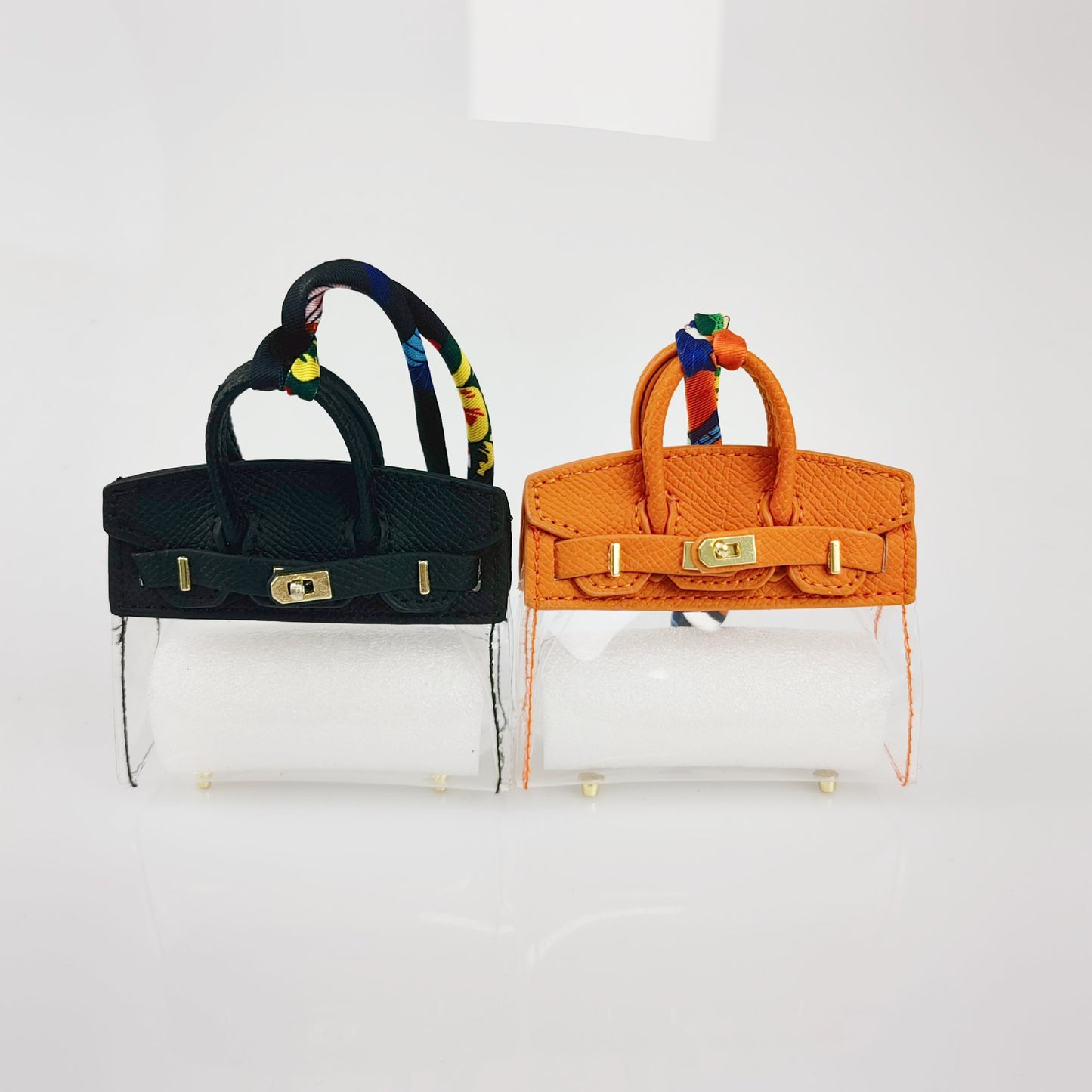 Mini PU Bag with Clear PVC Case | Colorful Handbag Ornament & Gift Display