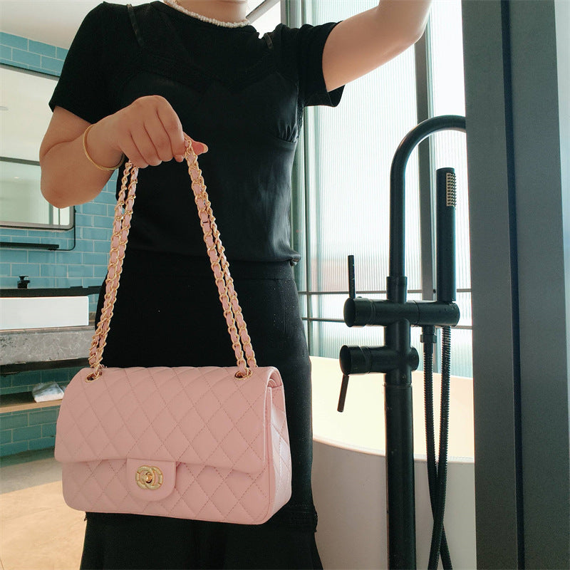 Genuine Leather Quilted Flap Shoulder Bag – Pastel Colors | Chain Strap | MOQ 2 | Greenyuna