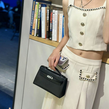 H Series Mini Structured Top-Handle Bag 22 cm – Model 2300 | Silver Hardware