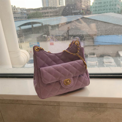 C Series · Genuine Leather Quilted Chain Shoulder Tote Bag – 5 Colors | Soft Hobo Style | Greenyuna