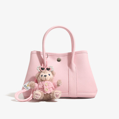 Mini Tote Bag with Plush Charm | Cute Daily Handbag | 6 Colors